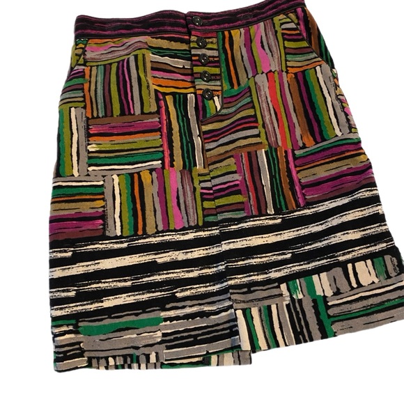 Anthropology Odille Velvet Patchwork Multicolor Skirt - Picture 1 of 8